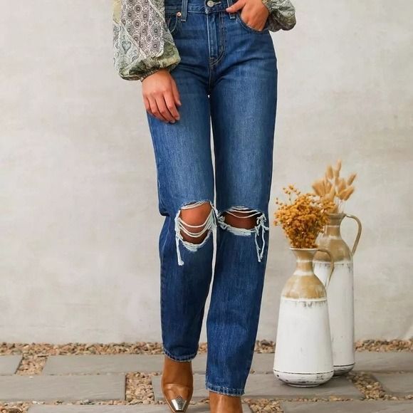 30 Levi's Low Pro Straight Leg Distressed - Picture 1 of 11